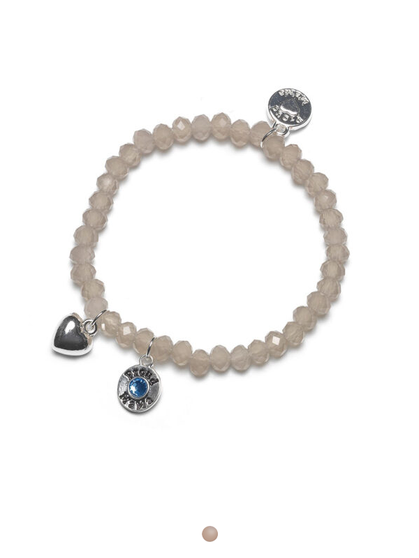 Armband Charm blauw | taupe | Proud MaMa