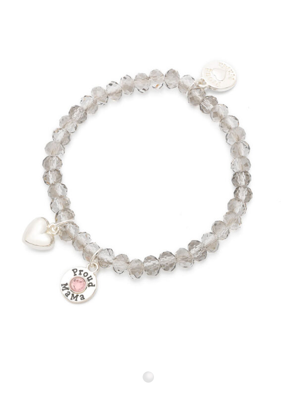 Armband Charm transparant | Roze | Proud MaMa