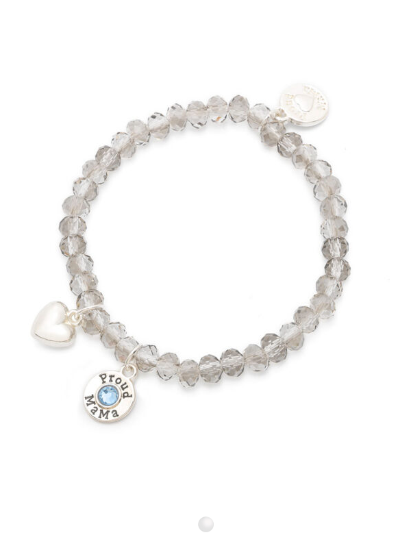 Armband Charm transparant | Blauw | Proud MaMa