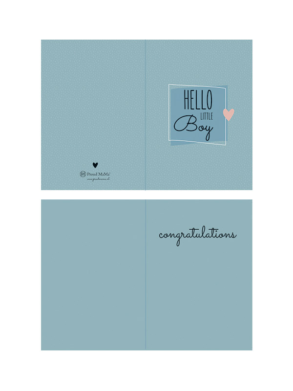 Wenskaarten Hello little Boy | Proud MaMa